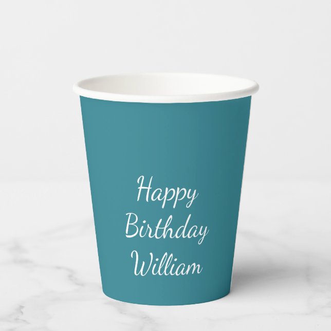 Black with Happy Birthday Paper Cups (Back)