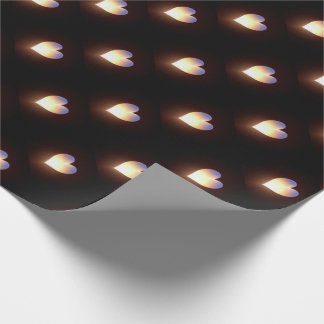 Black with Heart Flame Wrapping Paper
