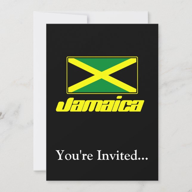 Black with Jamaica Flag Invitation (Front)