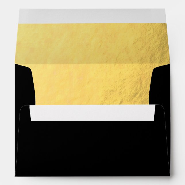 Black with Luxury Gold Lined Envelopes (Back (Bottom))