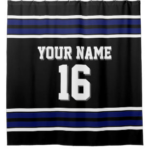 Black with Navy White Stripes Sports Jersey