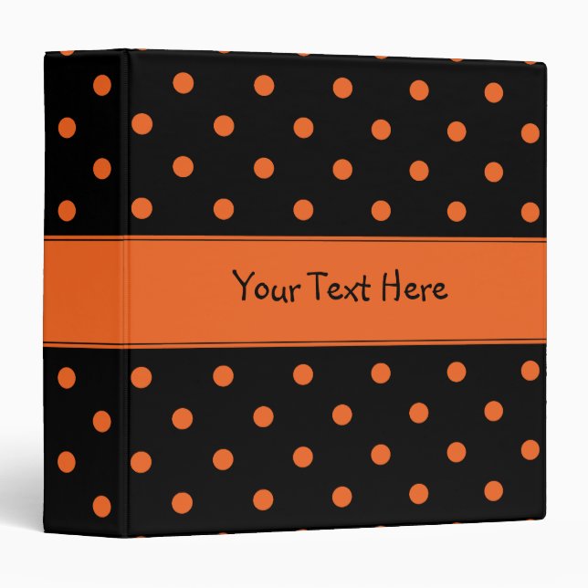 Black with Orange Polka Dots Binder (Front/Spine)