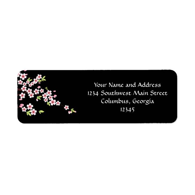 Black with Pink and Green Cherry Blossom Sakura (Front)
