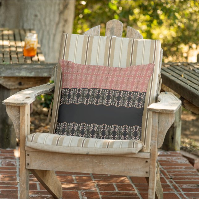 Black With Pink Outdoor Pillow (Chair)