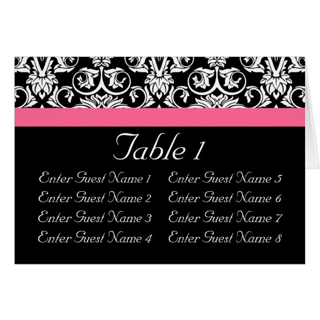 Black with Pink Passion Damask (Front Horizontal)