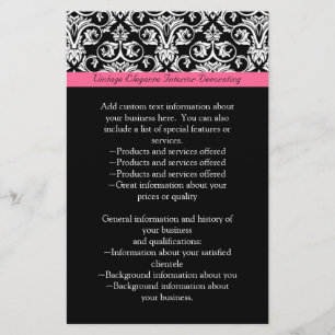 Black with Pink Passion Damask Flyer