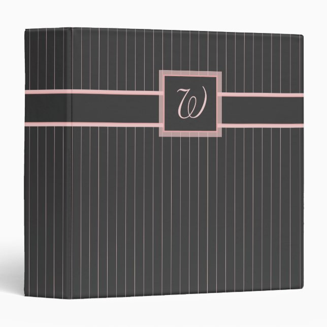 Black with Pink Pinstripes Binder (Front/Spine)
