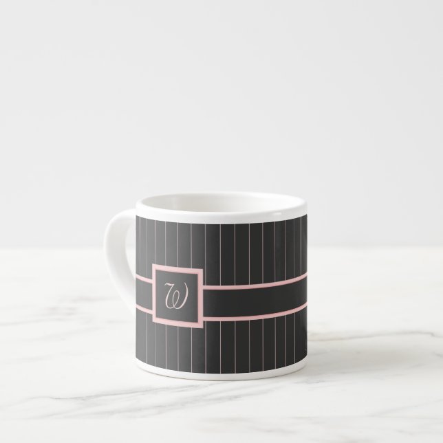 Black with Pink Pinstripes Specialty Mug (Front Left)