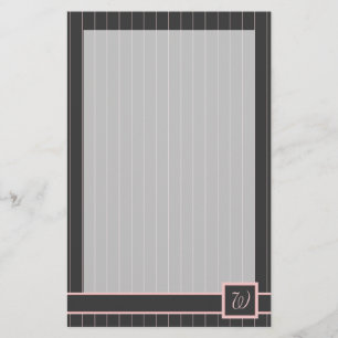 Black with Pink Pinstripes Stationery