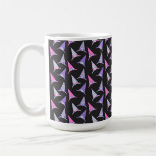 BLACK WITH PINK & PURPLE HALLOWEEN WITCHES HATS COFFEE MUG