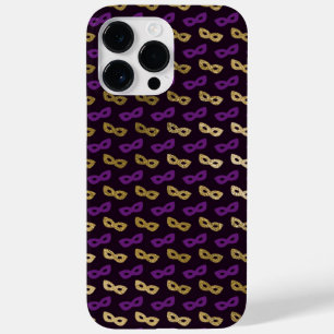 BLACK WITH PURPLE & GOLD MARDI GRAS MASKS Case-Mate iPhone 14 PRO MAX CASE