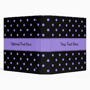 Black with Purple Polka Dots Binder
