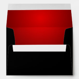 Black with Red Effect Lined Envelopes