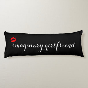 Black with Red Kiss Lips Imaginary Girlfriend Body Pillow