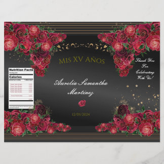 Black with Red Roses Chip Bag Flyer