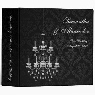 Black with White Chandelier Silhouette Binder