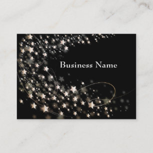 Black With White/Gold Stars Business Cards