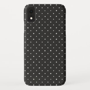 black with white polka dots iPhone XR case