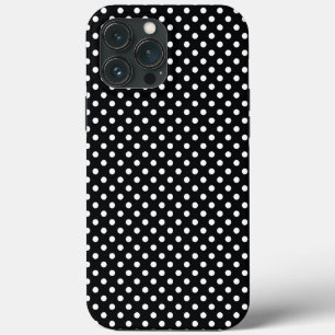 Black with white polka dots iPhone 13 pro max case