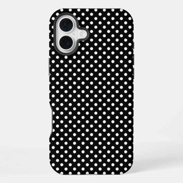 Black with white polka dots iPhone case (Back)