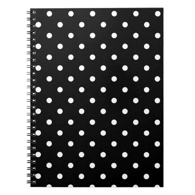 Black with White Polka Dots Notebook (Front)