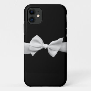 Black with white ribbon bow iphone case (graphic)