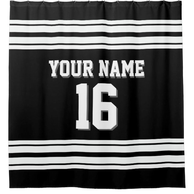 Black with White Stripes Sports Jersey (Front)