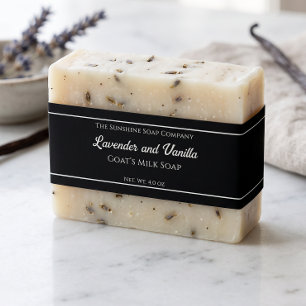 Black with White Text Soap Belly Band Invitation Belly Band