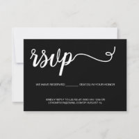 Black with White type Simple script reserved seats
