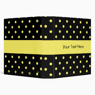 Black with Yellow Polka Dots Binder