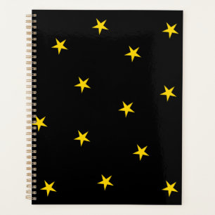 Black with yellow stars planner