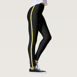 Leggings with yellow stripe hotsell