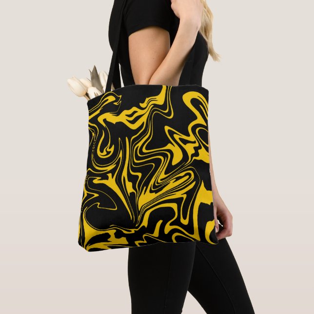 black with yellow tote bag (Close Up)