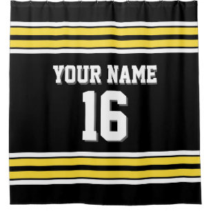 Black with Yellow White Stripes Sports Jersey