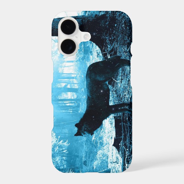 Black Wolf Alone in the Forest (Back)