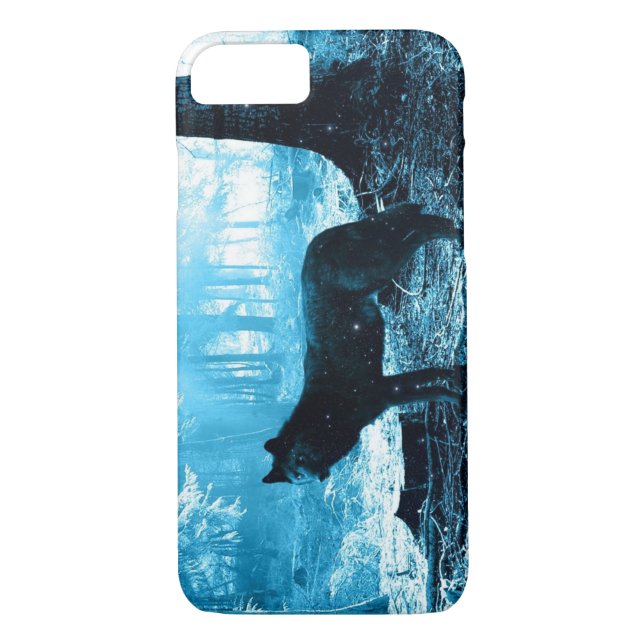 Black Wolf Alone in the Forest Case-Mate iPhone Case (Back)