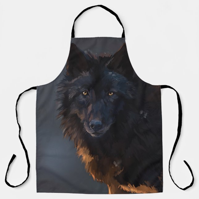 black wolf apron (Front)