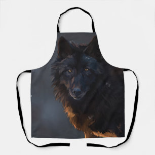 black wolf apron