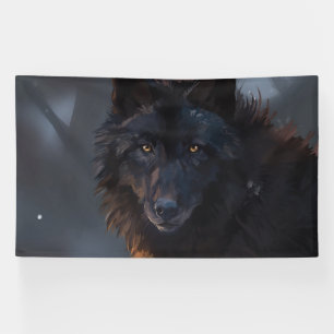 Black wolf banner