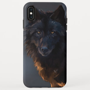 Black wolf iPhone XS max case