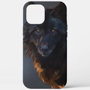 Black wolf iPhone 12 pro max case