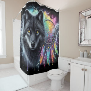 Black Wolf Dreamcatcher Cosmic Storm