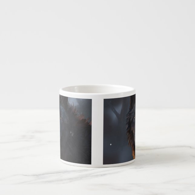 Black wolf espresso cup (Front)