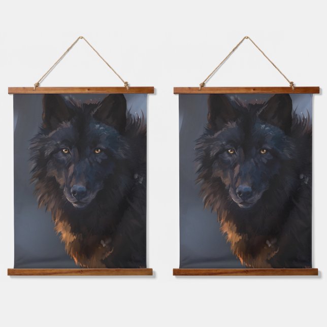 black wolf hanging tapestry (Double)