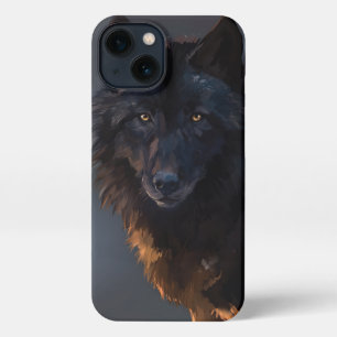 black wolf iPhone 13 case