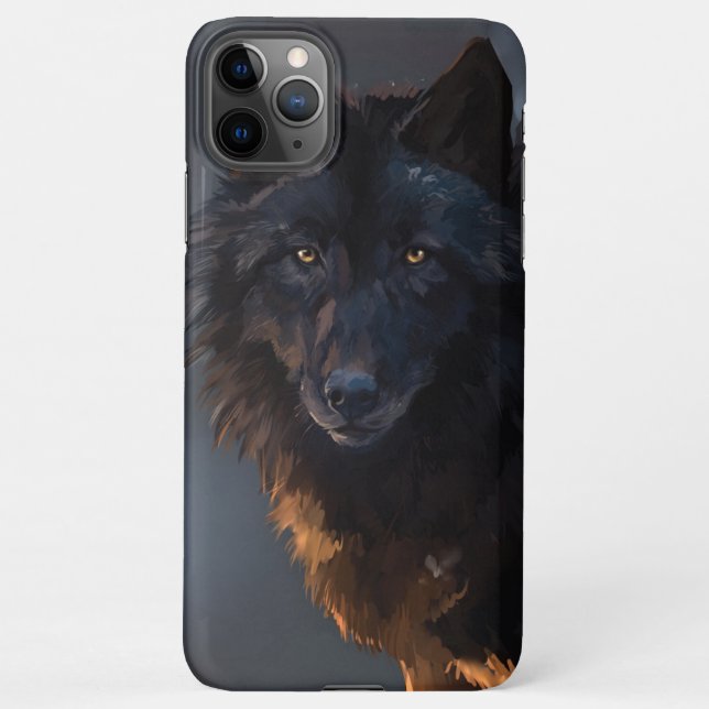 Black wolf iPhone case (Back)