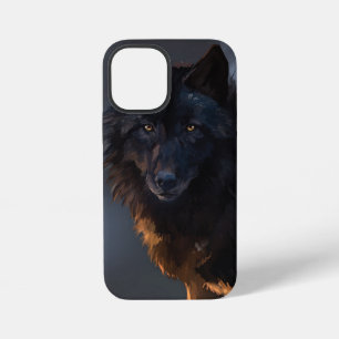 Black wolf iPhone 12 mini case