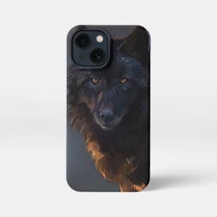 Black wolf iPhone 13 mini case