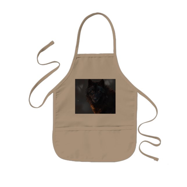 black wolf kids apron (Front)