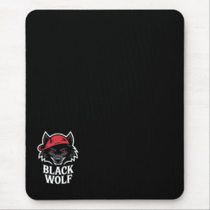  black wolf mouse pad